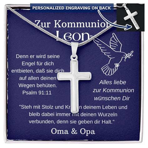 Zur Kommunion F R Sohn Von Oma Und Opa Zur Kommunion Geschenk Etsy