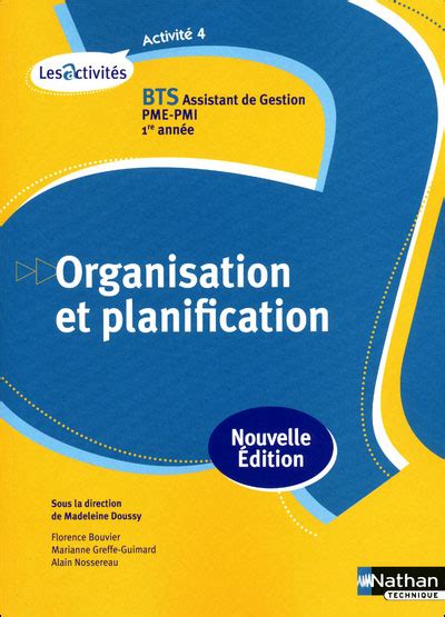 Activité 4 Organisation et planification BTS AG PME PMI Les