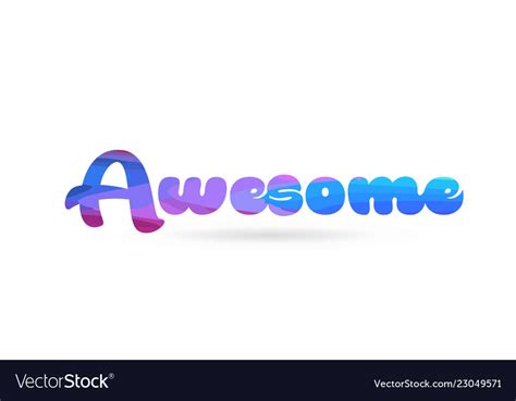 Awesome Pink Blue Color Word Text Logo Icon Vector Image