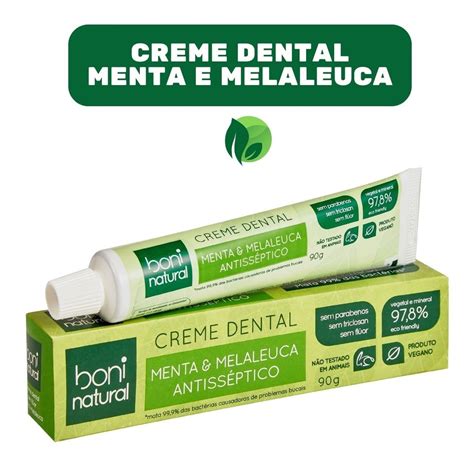 Pasta Creme Dental Menta E Melaleuca Boni Natural Vegano G Mercadolivre