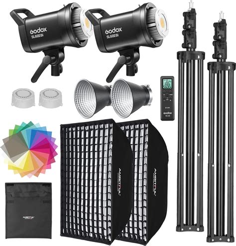 Godox SL60II Bi LED Video Light Kit 2 Pack 2800K 6500K Bi Color