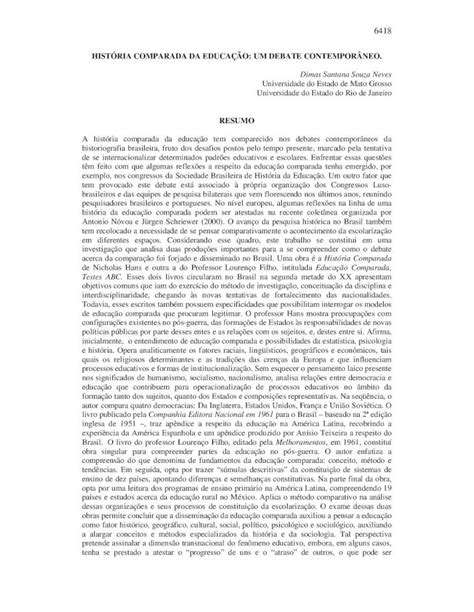 Pdf Hist Ria Comparada Da Educa O Um Debate Pdf File Hist Ria