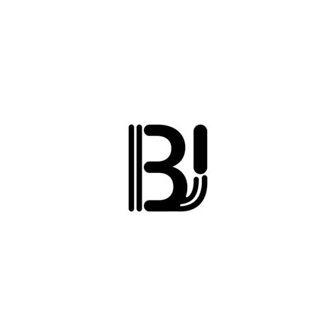 Bj Monogramm Logo Design Buchstabe Text Name Symbol Monochromes