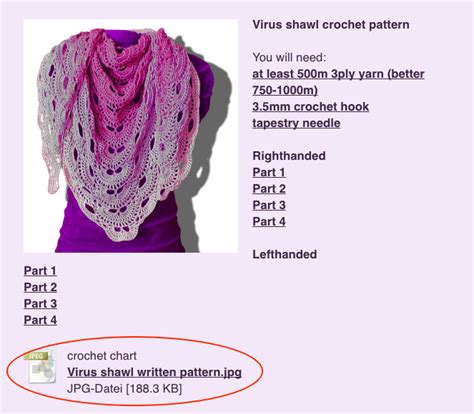 Diagram Virus Shawl Crochet Pattern This Crochet Shawl Pattern Is