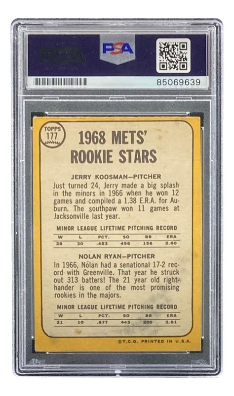 Nolan Ryan Signed 1968 Topps 177 Rookie Stars Inscribed 324 Wins