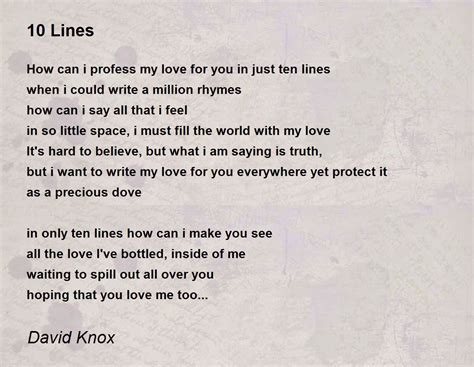 10 Lines - 10 Lines Poem by David Knox