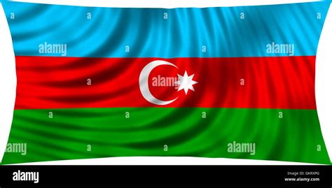 Bandera De Azerbaiy N Ondeando En El Viento Aislado Sobre Fondo Blanco