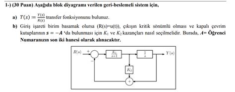 Puan A A Da Blok Diyagram Verilen Chegg