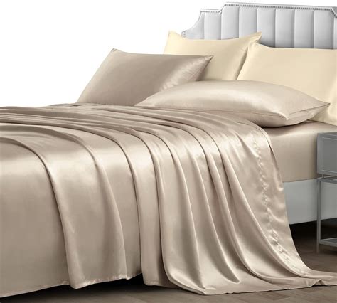 Nsgz 4 Pieces Satin Sheets Full Silky Satin Sheet Sets