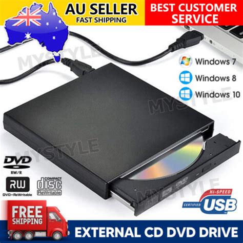 Usb External Cd Rw Dvd Rom Writer Burner Player Drive Pc Laptop For