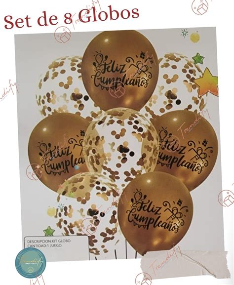 Set Globos Feliz Cumplea Os Dorado Trendify