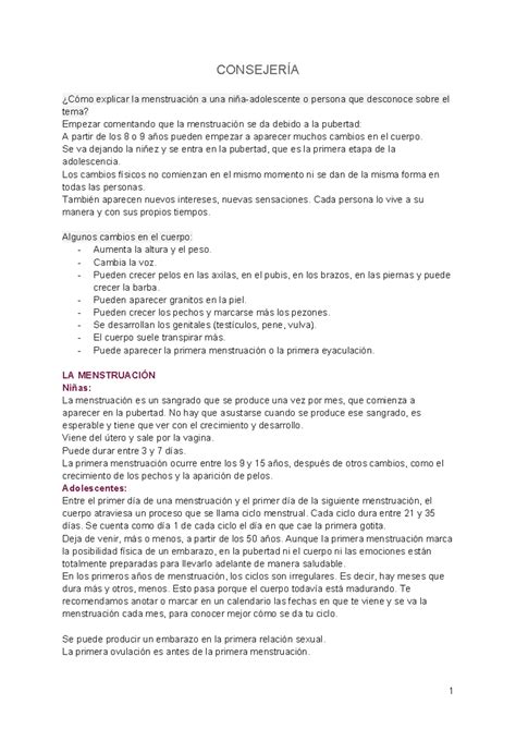 Metodos anticonceptivos CONSEJERÍA Cómo explicar la menstruación a