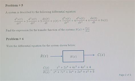 Solved A system is described by the following differential | Chegg.com