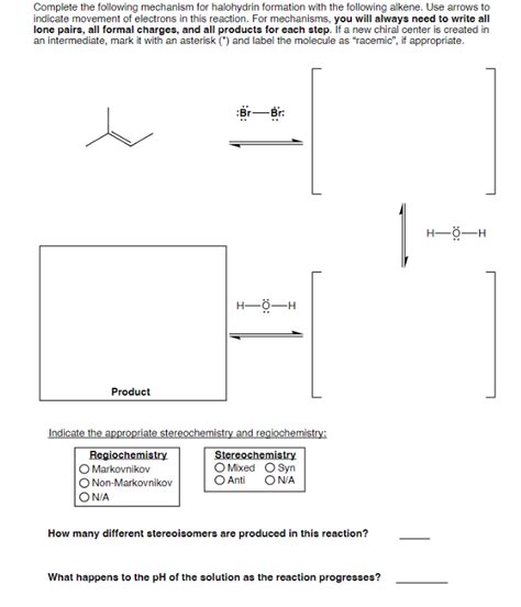 Solved Complete the following mechanism for halohydrin | Chegg.com