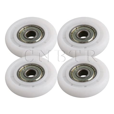 4x CNBTR 6x35x8mm White Plastic Bearing Steel Ball Bearing Guide Pulley