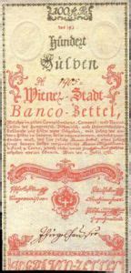 Banknote Gulden Austria Banco Zettel Issue Wor A A