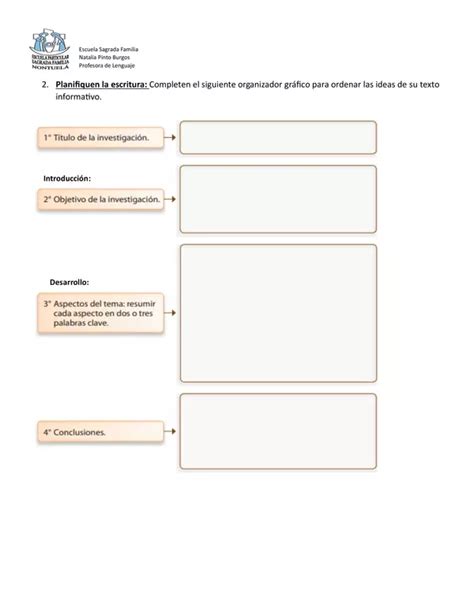 Escritura De Un Texto Informativo Profe Social