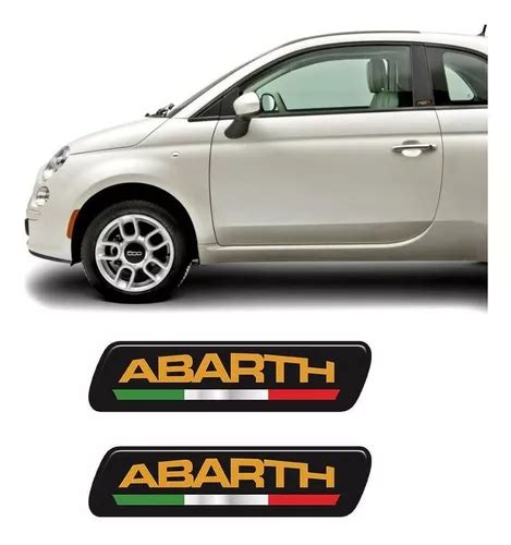 Par De Adesivos Emblema Coluna Abarth Linha Fiat Resinado