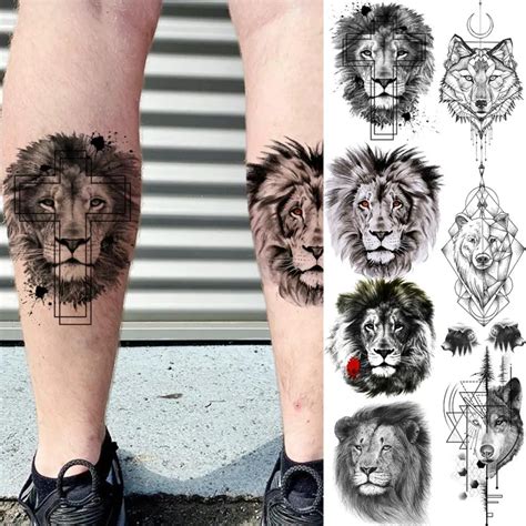 Tatuajes Temporales Realistas Para Hombres Adultos Tatuaje De Cabeza