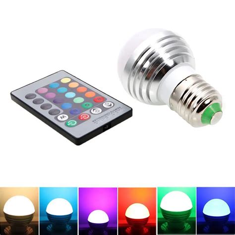 E27 16 Colors Changing 3W 85 265V 110V 220V Magic RGB LED Lamp Light