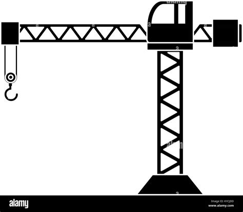 Crane Construction Tower Icon Vector Illustration Design Stock Vector