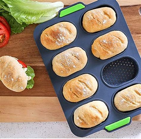 Amazon W Wbld Silicone Hamburger Bun Pan Non Stick Bread Mold Hot