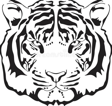 Tiger head silhouette. stock vector. Illustration of nature - 16043283