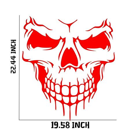 Red Big Skull Hood Decal Vinyl Graphic Pre Cut Sticker For Tailgate Car Hood Ebay