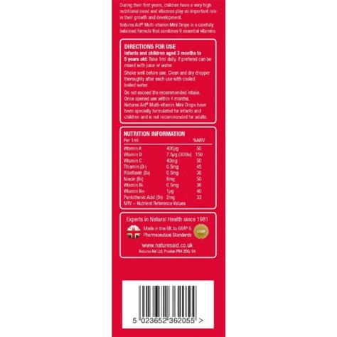 Multi-Vitamin Mini Drops 50ml - Natures Aid - FitCookie