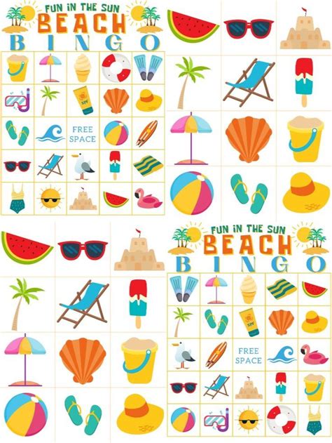 Bingo Games Party Games Game Item Beach Themes Birthday Party