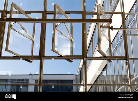 Windows In The Bauhaus Building In Dessau Germany The Building Was