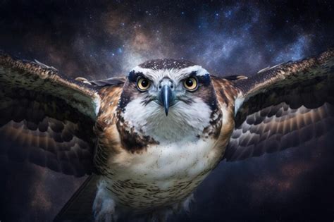 Premium Photo Portrait Of Osprey Flying In Space