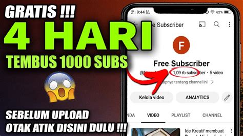 Cuma Hari Bisa Dapat Subs Gratis Cara Dapat Subscriber Dan