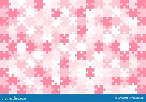 Jigsaw Puzzle Pink Color Illustration Pattern Stock Vector