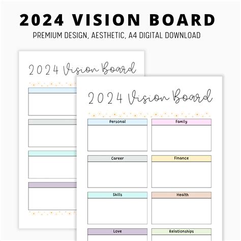 Printable Vision Board Vision Board Template Dream Life Planner