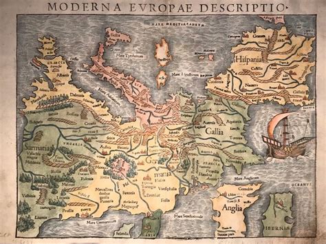 Antique Sebastian Münster Map of Europe Antique maps Ancient maps