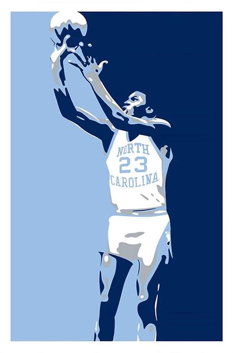 Michael Jordan North Carolina Print Digital Art By Traiey Rosetta