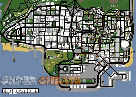 Tag Locations Map Grand Theft Auto San Andreas Guide And Walkthrough