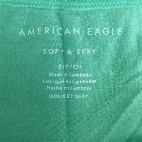 American Eagle Outfitters Womens Green T Shirt Depop