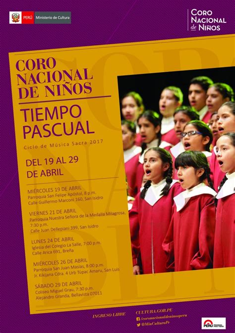 INFOARTES EL CORO NACIONAL DE NIÑOS DEL PERÚ EN CONCIERTO DESDE ESTE