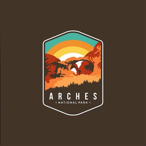 Illustration Du Logo Patch Embl Me Du Parc National Des Arches Sur Fond