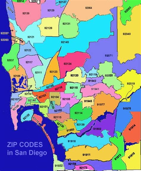 map of san diego zip codes this will be helpful i'm sure | San Diego or ...