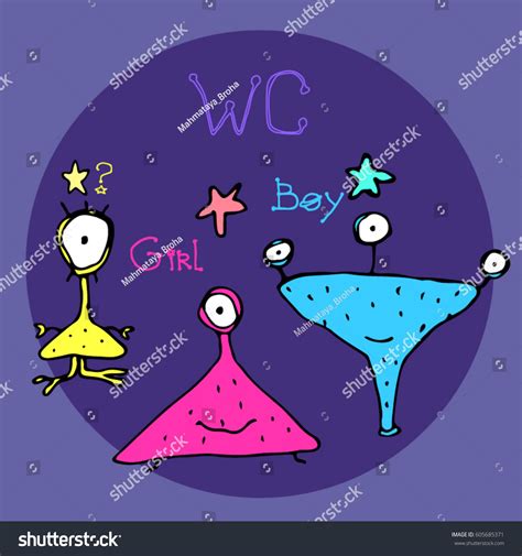 Hand Drawn Cartoon Alien Space Vector Stock Vector Royalty Free