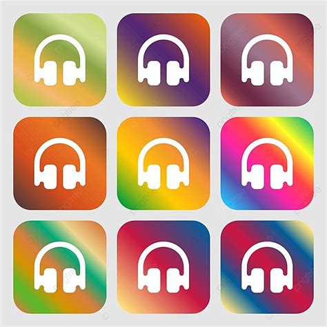 Conjunto De Iconos Vectoriales De Auriculares Y Audífonos Con Efecto De