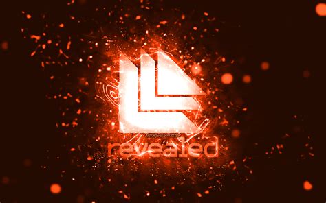 Download Wallpapers Revealed Recordings Orange Logo 4k Orange Neon Lights Creative Orange