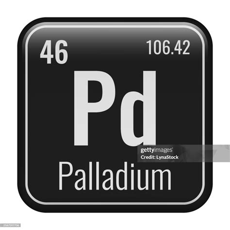 Palladium Symbol Chemical Element Of The Periodic Table Vector Illustration Isolated On White