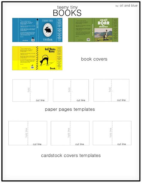 Oil And Blue Teeny Tiny Mini Books Template Free Printable Mini Books Diy Tiny Books Book