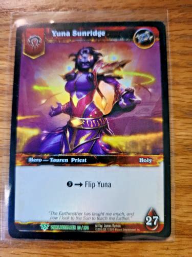 World Of Warcraft Tcg Yuna Sunridge Foil Hero Card Ebay