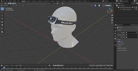 Headlamp Gearlight Led On Mannequin Head D Model Ds Blend