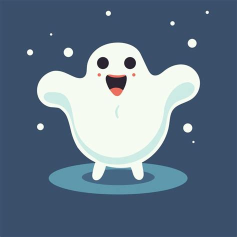 Lindo Personaje Fantasma De Halloween Vector Premium